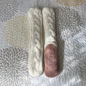 Juicy Couture Cream Cable Knit Leg Warmers